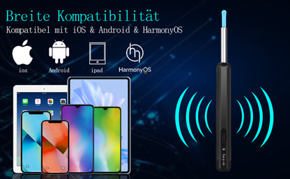 Ohrenreiniger Ohrenschmalz Entferner Otoskop | 1920P Wifi Ohrreiniger Kamera mit 6 LEDs | Ohrkamera 10mm Brennweite | Ohr Endoskop Ohren Reinigung Ohrspiegel für Android/IOS/Harmony OS