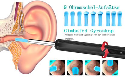 Ohrenreiniger Ohrenschmalz Entferner Otoskop | 1920P Wifi Ohrreiniger Kamera mit 6 LEDs | Ohrkamera 10mm Brennweite | Ohr Endoskop Ohren Reinigung Ohrspiegel für Android/IOS/Harmony OS