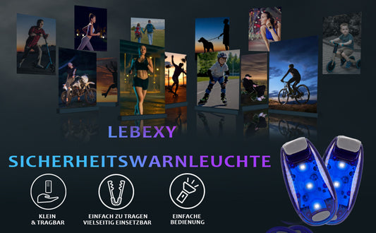 LED Blinlicht Sicherheitslicht 2 Stück Set | Drei Lichtmodi | Sicherheit Licht für Kinder Schulranzen |Ideal Sicherheitswarnleuchte für Kinderwagen, Radfahren, Wandern, Camping, Haustiere, Blau [Energieklasse A]